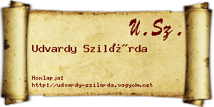Udvardy Szilárda névjegykártya